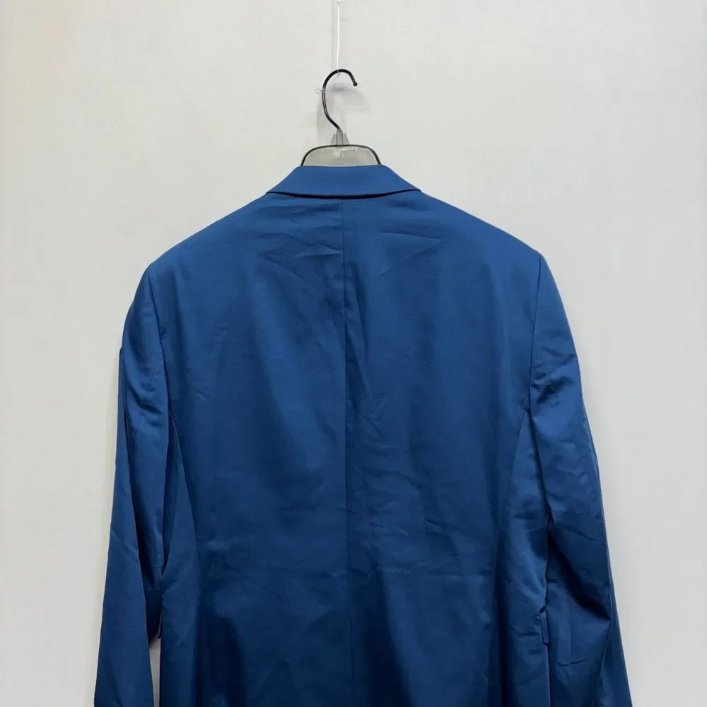 NWT Express Men Blazer Jacket Size 46L 46 Long Extra Slim Blue C085 -25